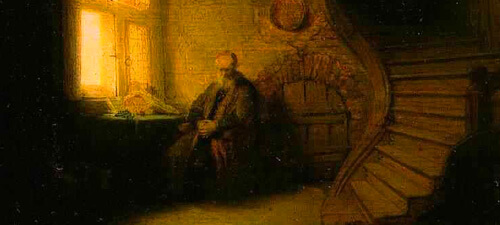 Rembrandt van Rijn: Elmélkedő filozófus (részlet)