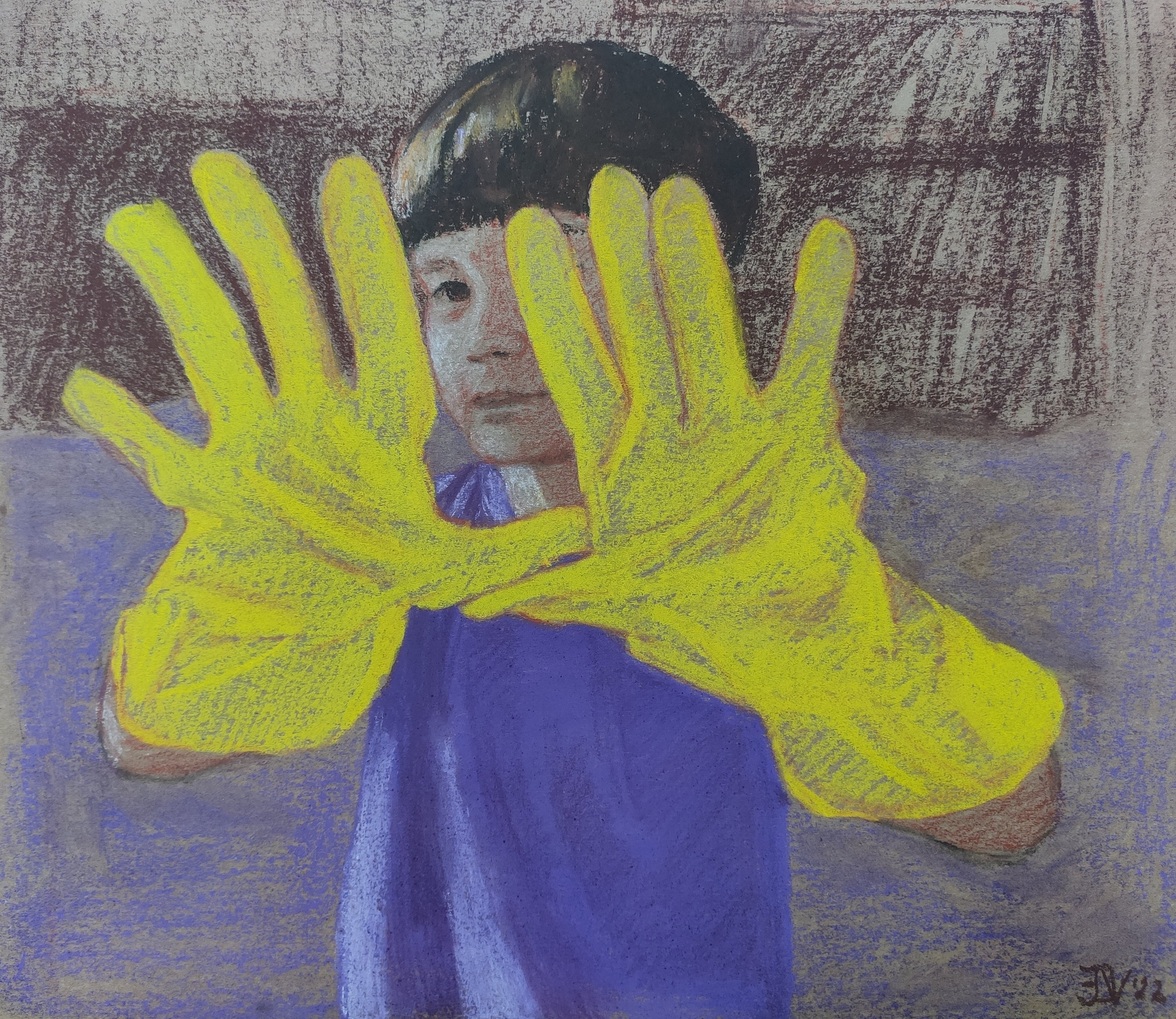 Sarga_kesztyuk_2022_pasztell_papir_40x45 cm