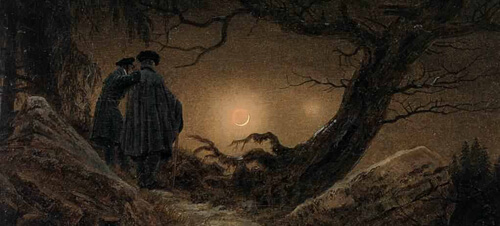 Caspar David Friedrich: Két férfi nézi a Holdat, 1830-35 (részlet)