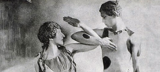 Nyizsinszkij és Tamara Karszavina az Egy faun délutánja c. balettban, 1909