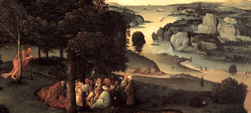 Joachim Patinir: Keresztelő Szent János (részlet)