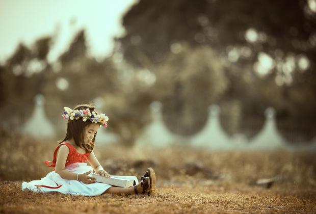 young girl reading